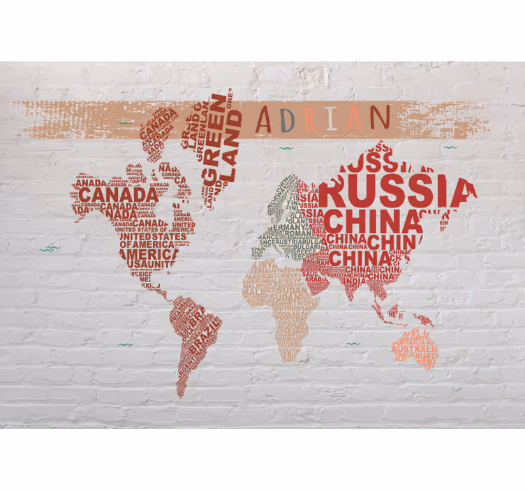 World map roller blind customizable pastel design - TenStickers