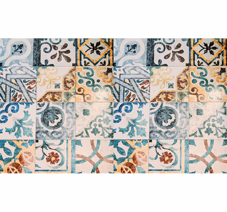 Rustic blind with retro mosaic pattern design - TenStickers