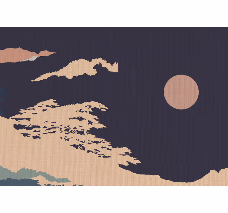 Rustic blind in dark artistic forest japandi style - TenStickers
