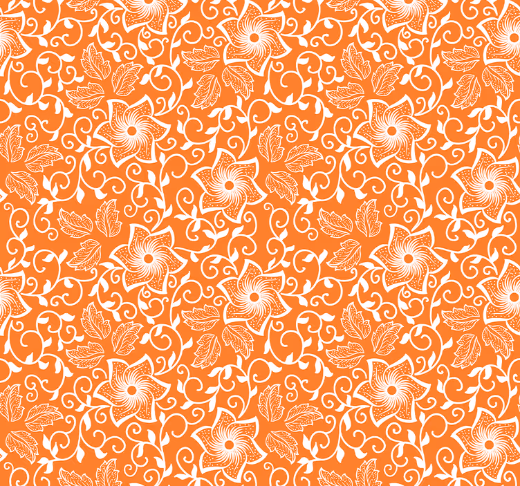Orange blind with paisley floral design - TenStickers