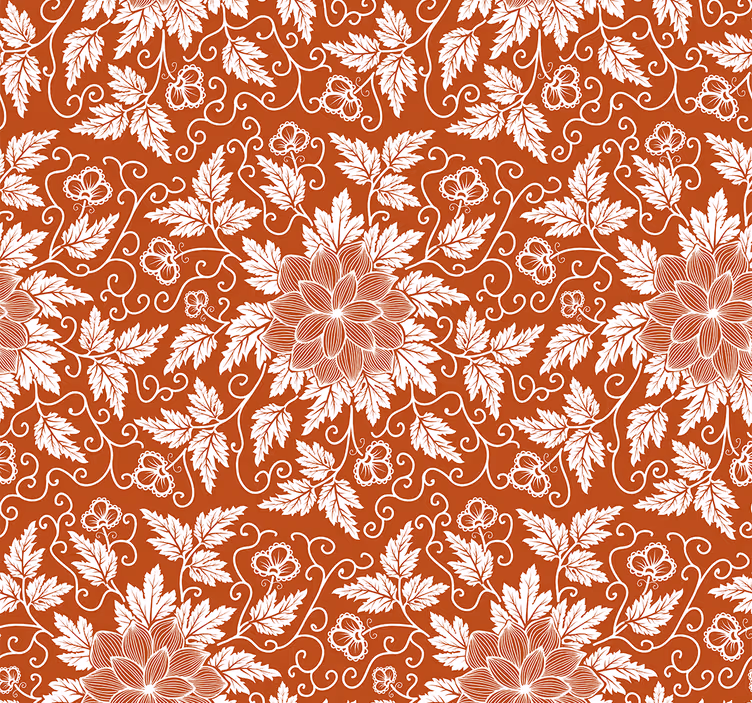 Orange blind floral paisley pattern - TenStickers