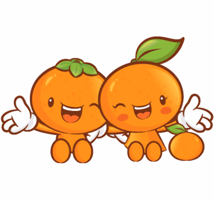 Orange blind decorative vinyl couple of tangerines - TenStickers