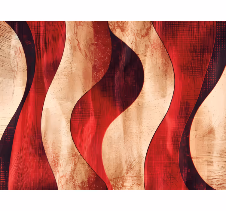 Red blind with modern waves design - TenStickers
