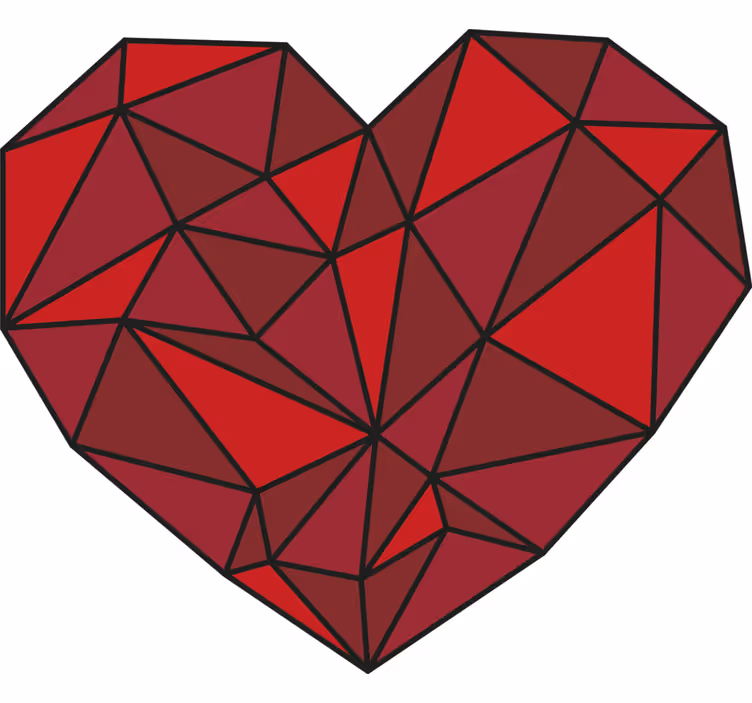 Red blind geometric heart - TenStickers