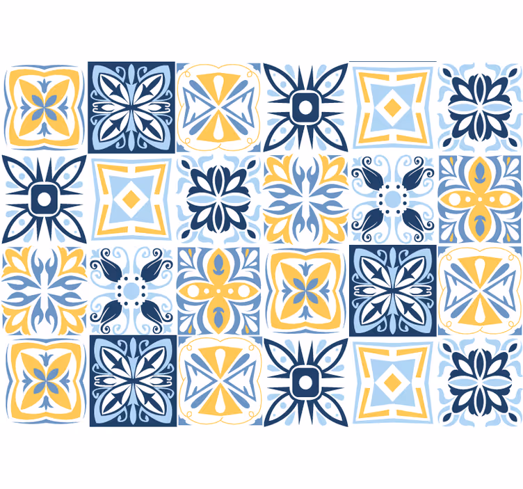 Outdoor blind with blue southern imitation pattern - TenStickers
