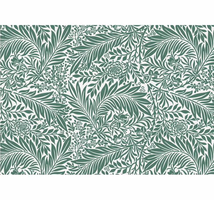 Outdoor blind with thin green leaves pattern - TenStickers