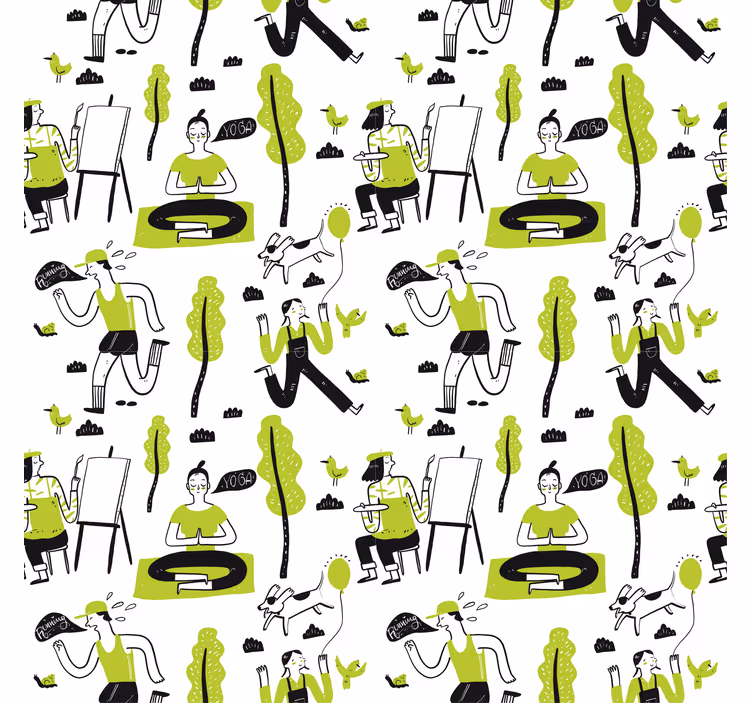 Outdoor blind healthy living doodle set - TenStickers