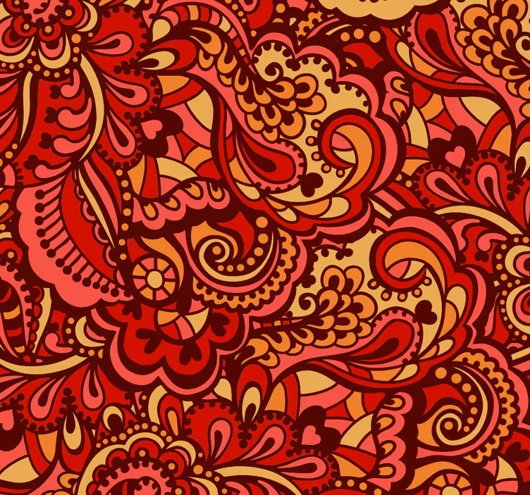 Outdoor blind with red ornamental shapes design - TenStickers