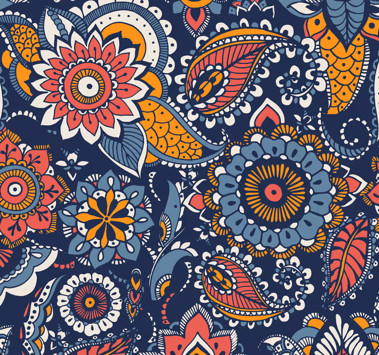 Outdoor blind in ethnic blue pattern - TenStickers