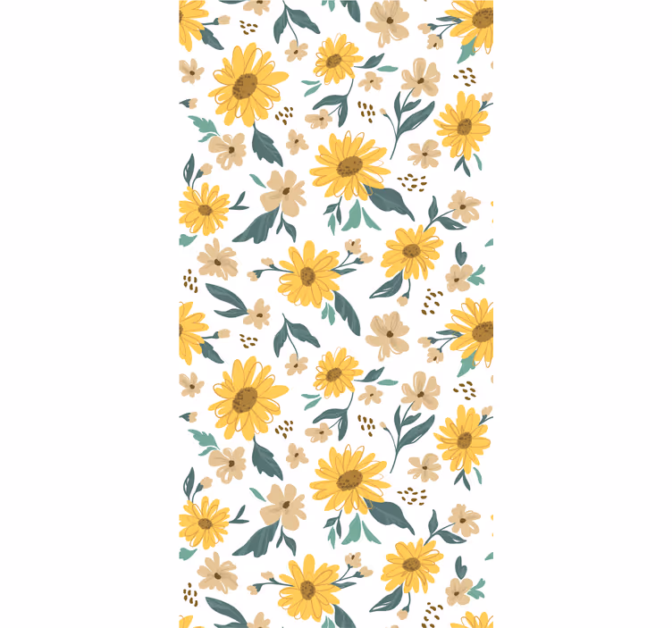 Outdoor blind with hand-drawn sunflower design - TenStickers