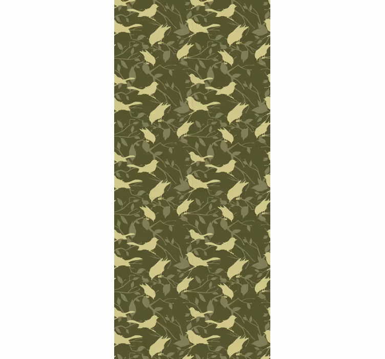 Classic blind green birds victorian style pattern - TenStickers
