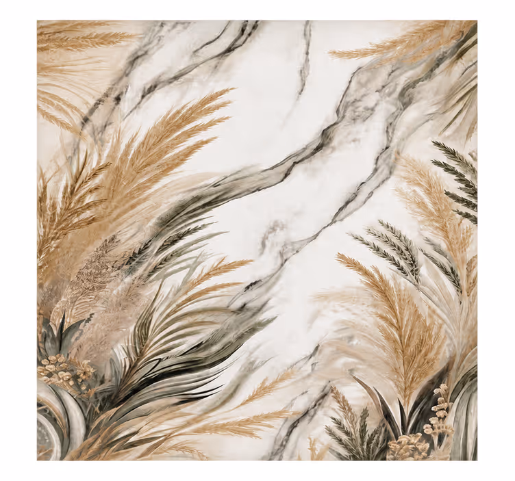 White window blind with contemporary leaves - TenStickers