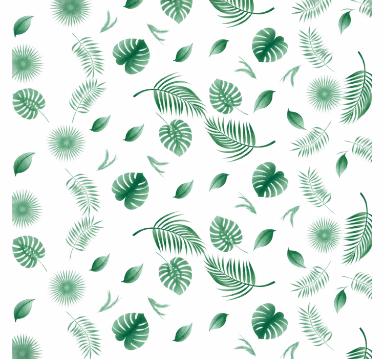Blind green tropical plant leaves - TenStickers