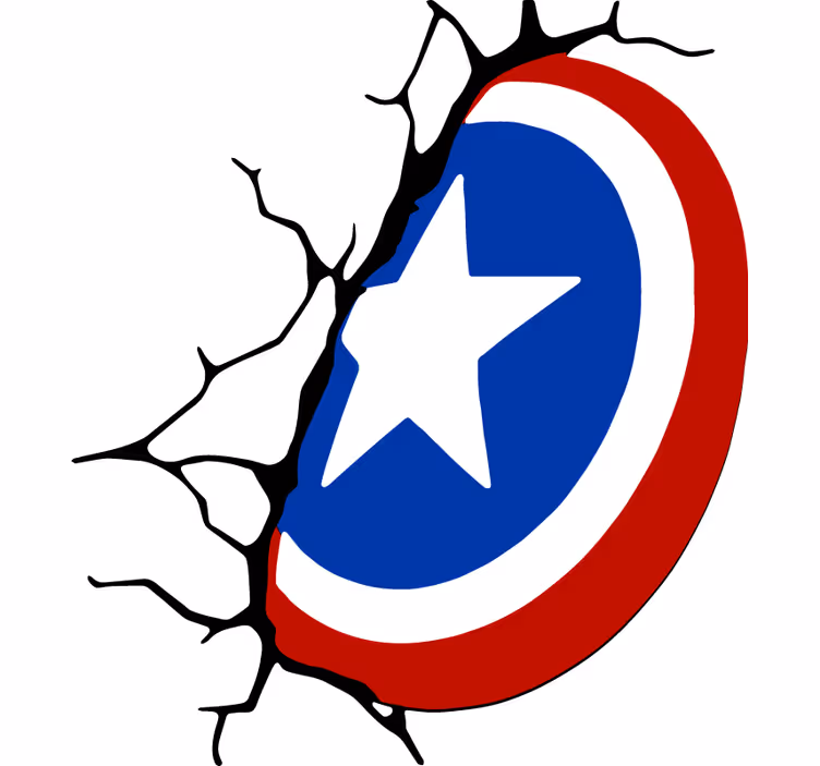 Blind superhero with captain america's shield - TenStickers