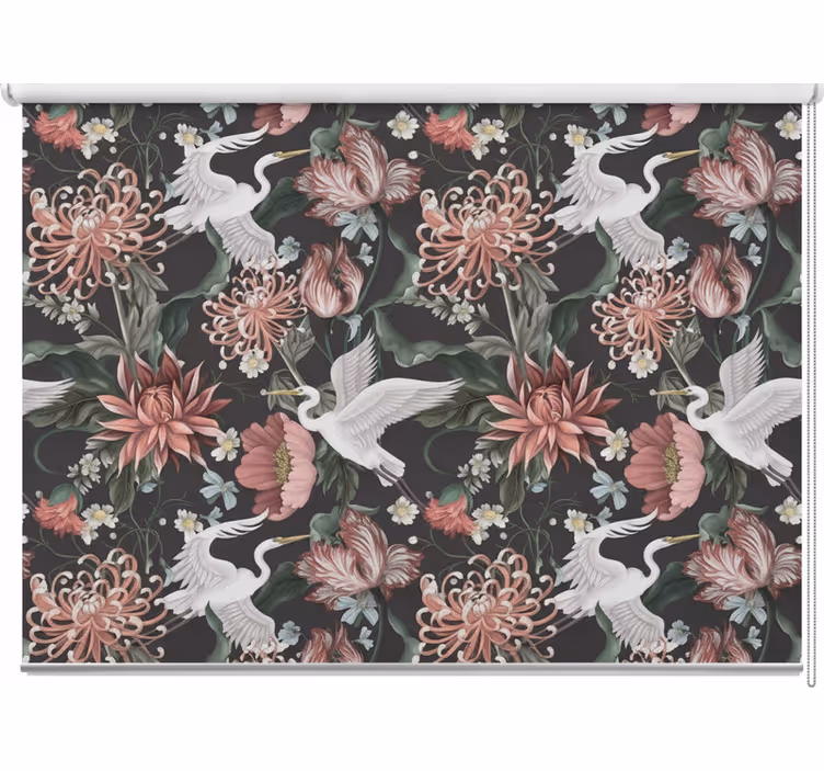 Balcony shades with herons and flowers design - TenStickers