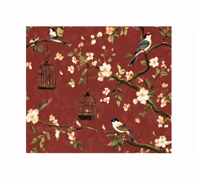 Red blind in burgundy chinois pattern - TenStickers