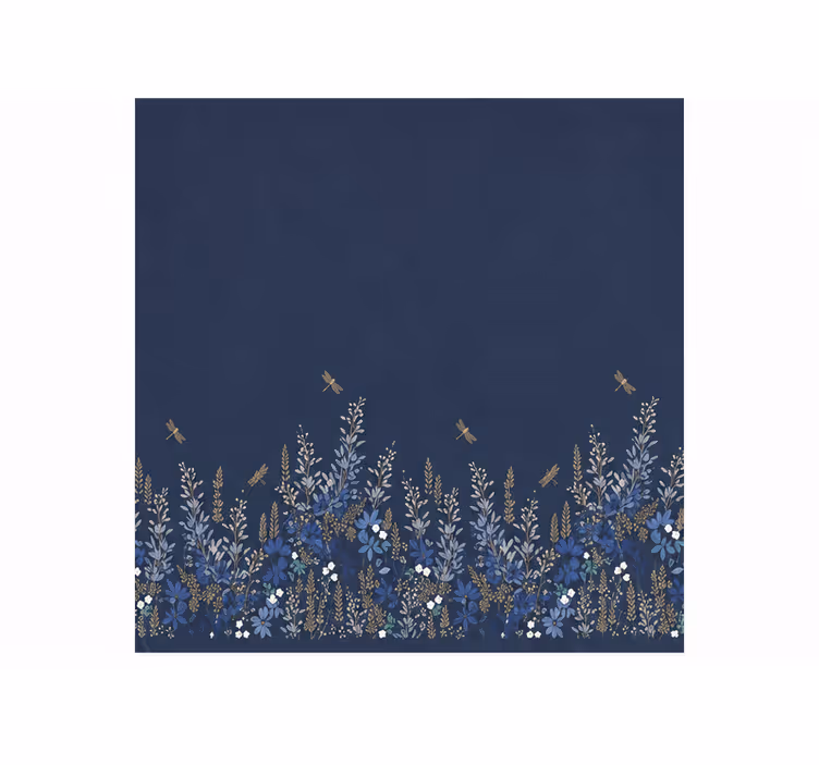 Blind blue grass and flower insects design - TenStickers