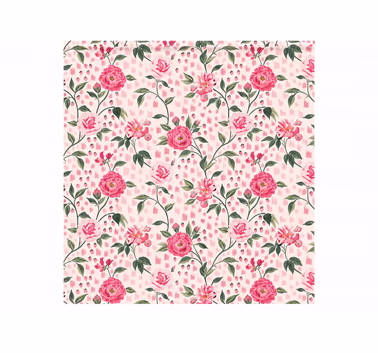 Blind pink rose pattern blackout curtains - TenStickers