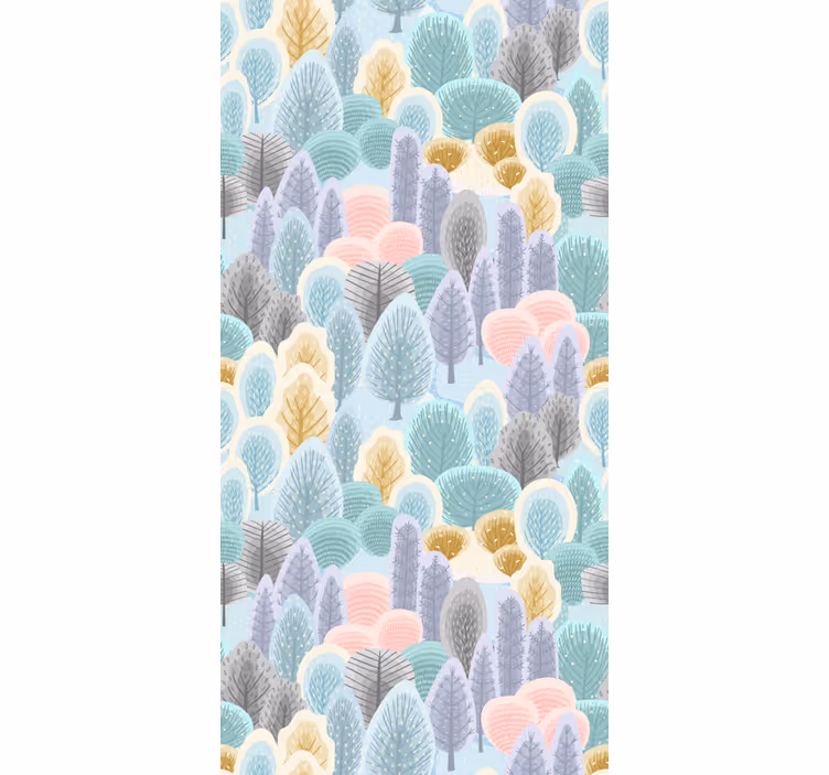 Pastel Forest Pattern tree blind - TenStickers