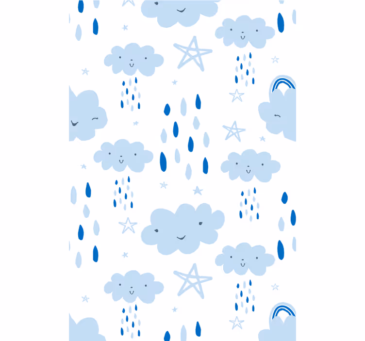 Cloud roller blind with cheerful cloud patterns - TenStickers
