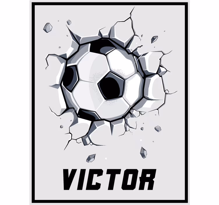 Breaking ball with name kids roller blind - TenStickers