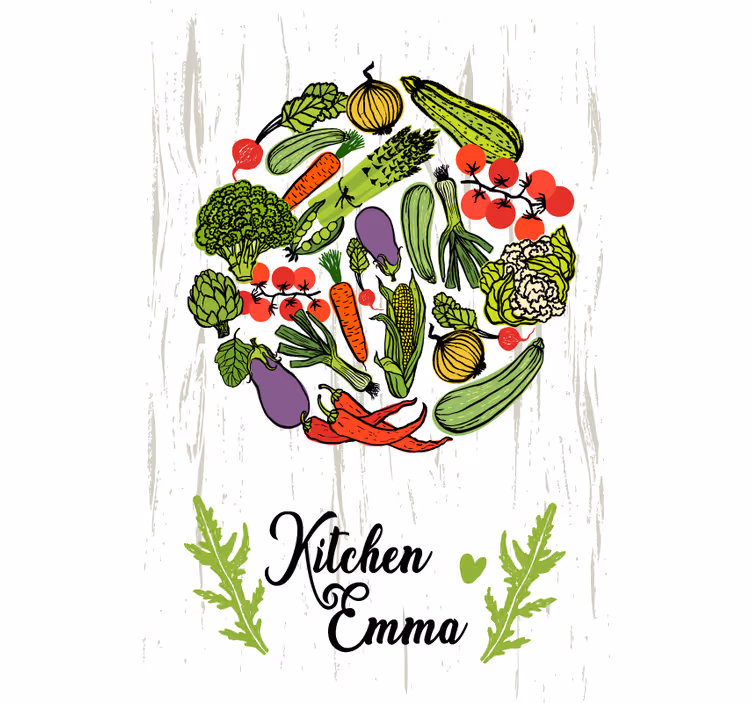 Modern kitchen blind with vegetables printed window shade - TenStickers