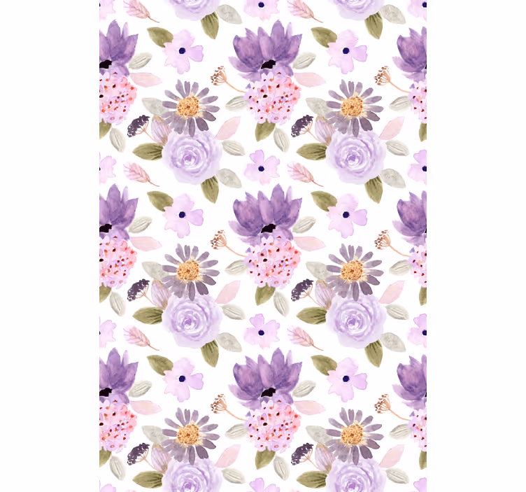 Floral roller blind purple Blooms Pattern - TenStickers