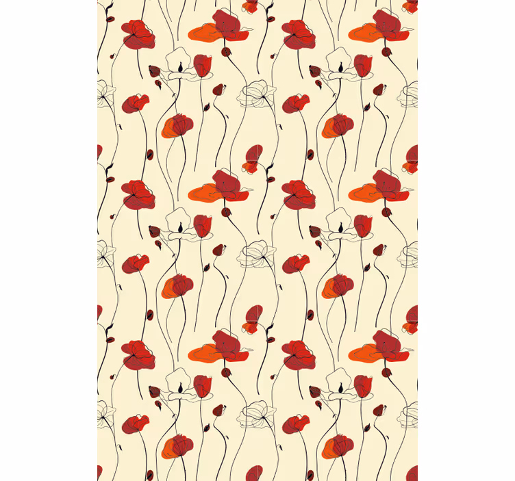 Poppies flower vintage blind - TenStickers
