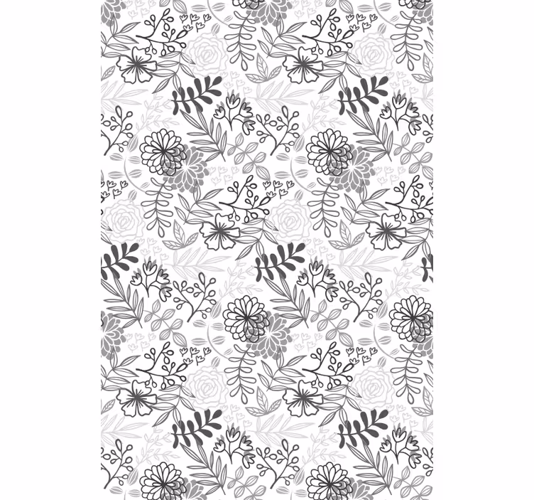 Grey  kitchen blind flower pattern - TenStickers