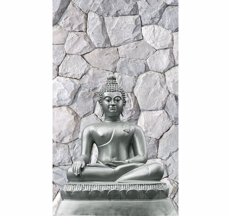 Stone effect Buddha Zen grey kitchen blind - TenStickers