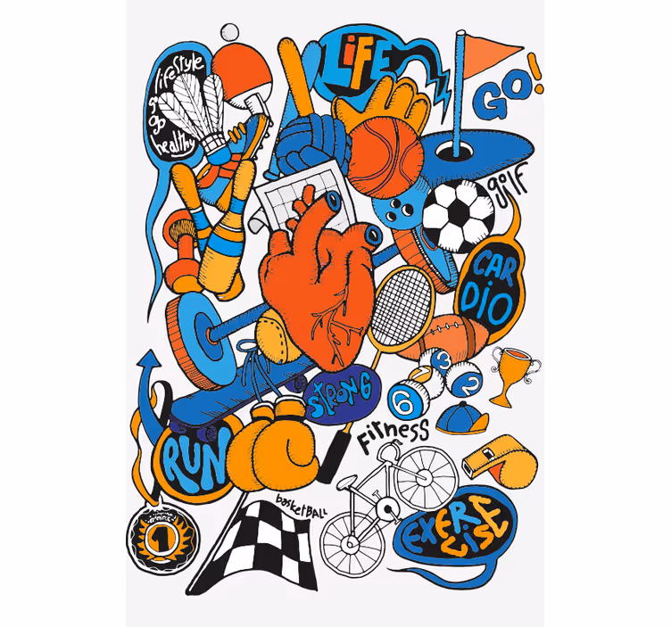 Collage artistic kids roller blind - TenStickers