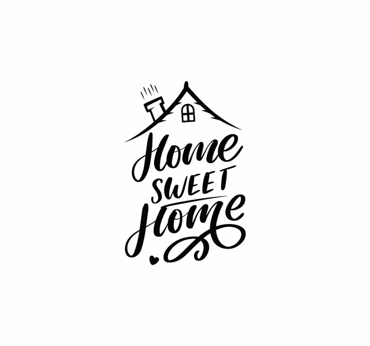 Black text home sweet home living room roller blind - TenStickers