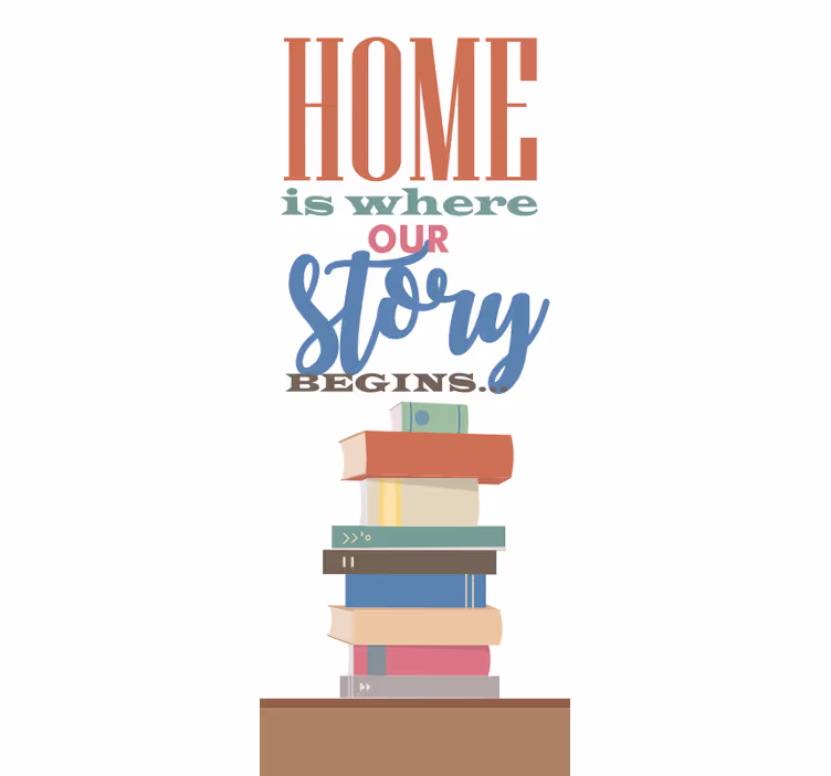Home Story Begins Here text blind - TenStickers