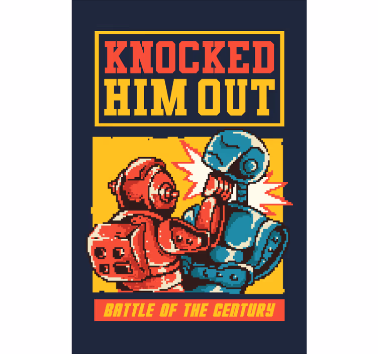 Robotic Boxing Match gamer roller blind - TenStickers