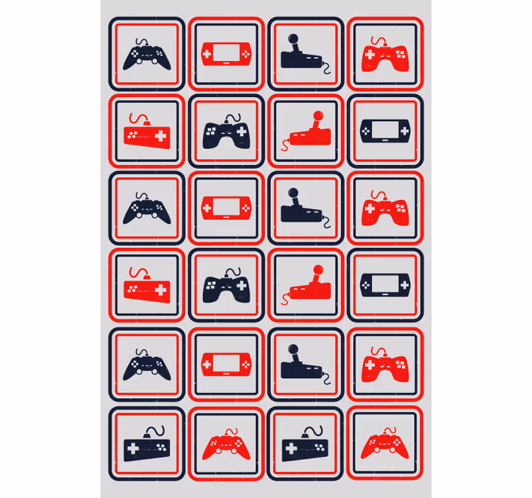 Retro gray controllers gamer roller blind - TenStickers