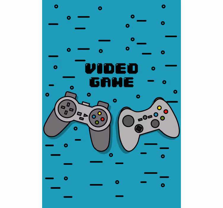 Two retro controllers gamer roller blind - TenStickers