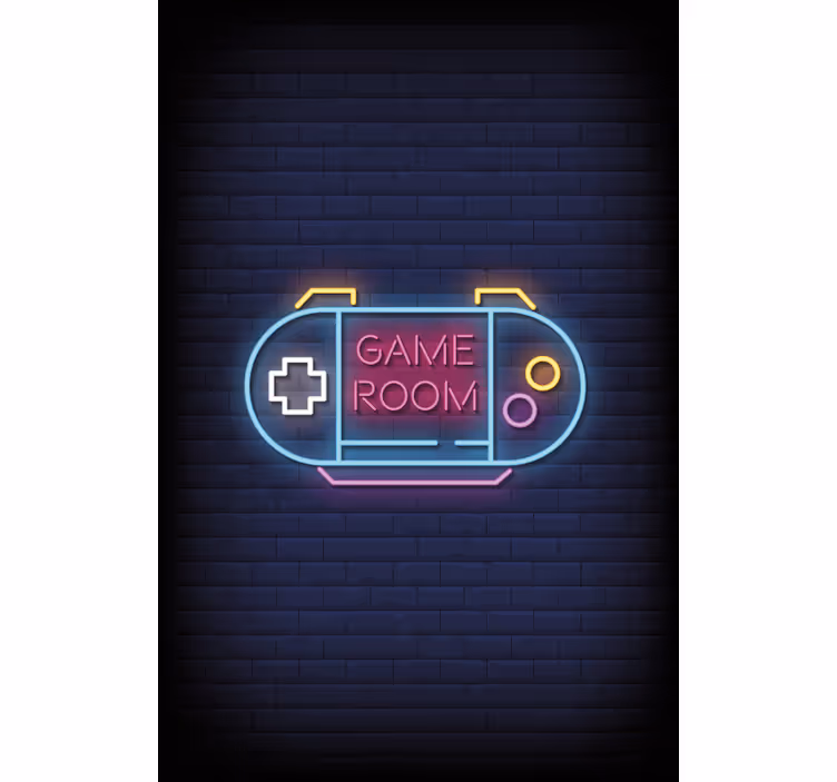 Game room neon light gamer roller blind - TenStickers
