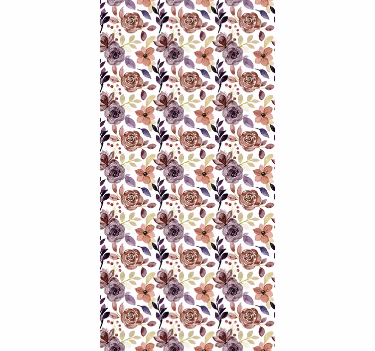 Rose and Flower Pattern floral roller blind - TenStickers