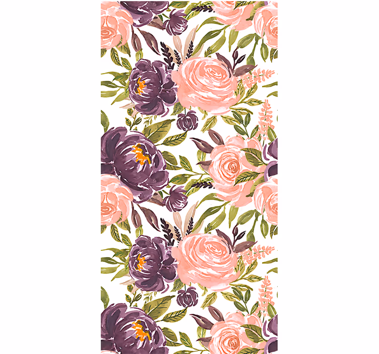 Charming aquarella blooms living room blind - TenStickers