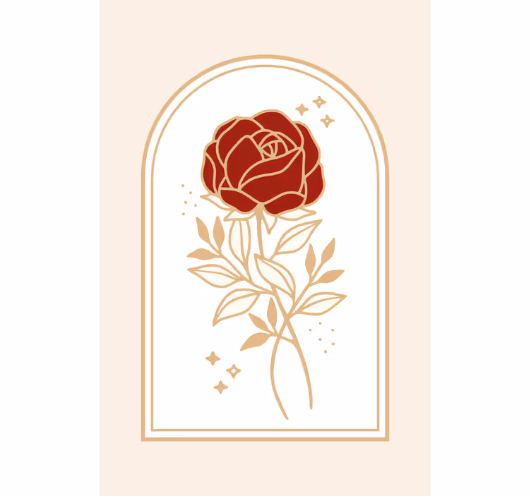 Beige arched rose elegant blind - TenStickers