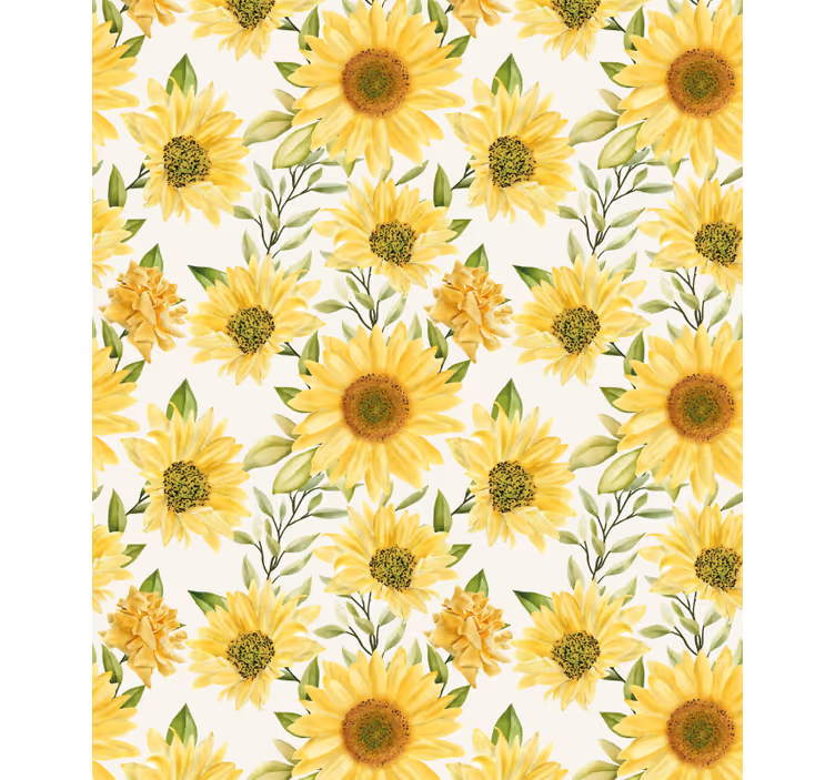Sunflower Botanical Arrangement blind flowers and plants - TenStickers