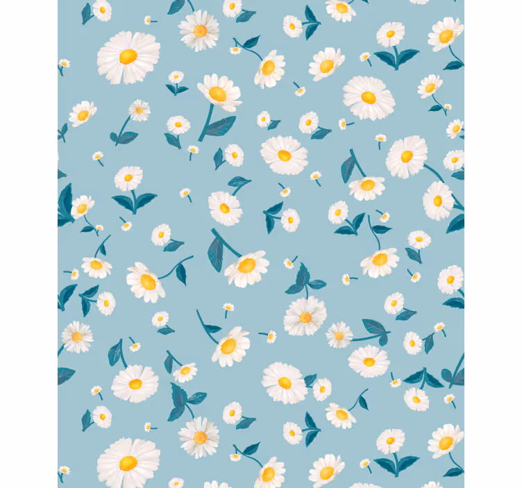 Daisy Blue Pattern blind flowers and plants - TenStickers