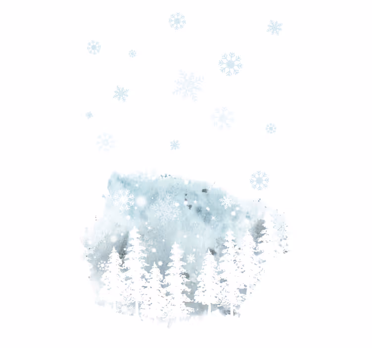 Winter conifer artwork modern kitchen blind - TenStickers