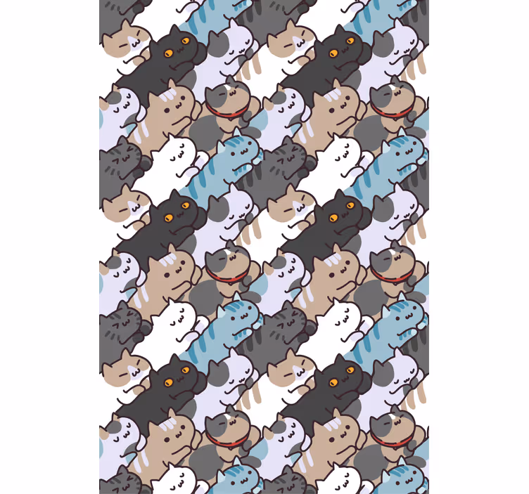 Cute cats sleeping pattern kids roller blind - TenStickers