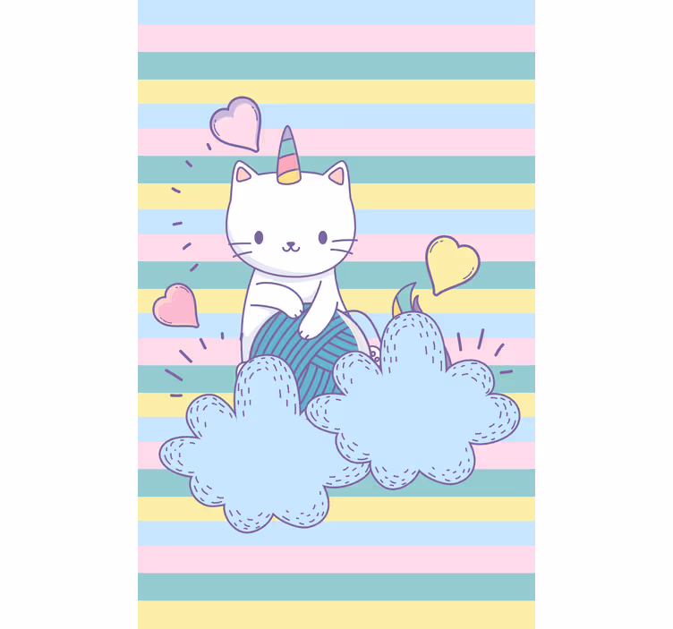 Unicorn cat on clouds Kids blind - TenStickers