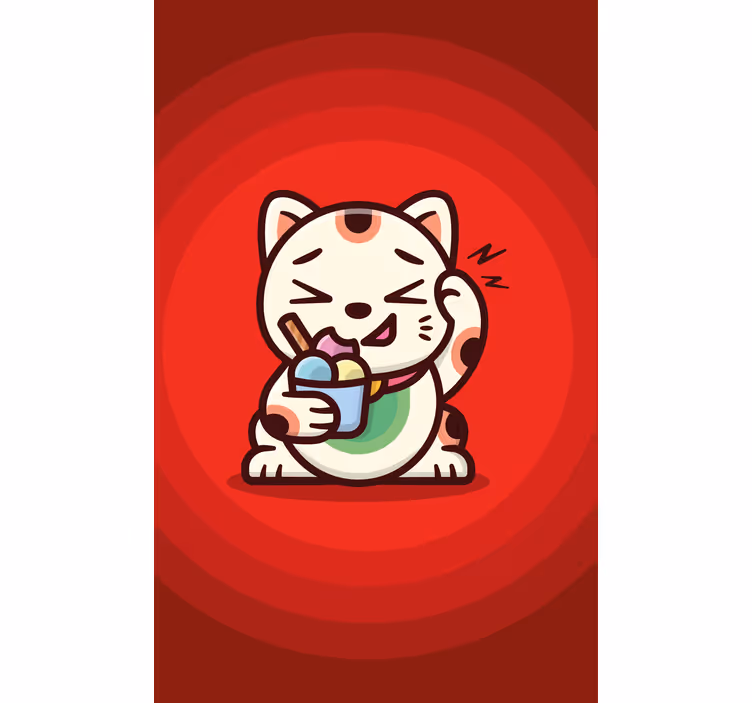 Cat enjoying treats fun blind - TenStickers