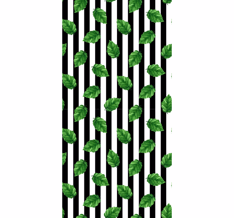 Leafy Striped Pattern blind flowers and plants - TenStickers
