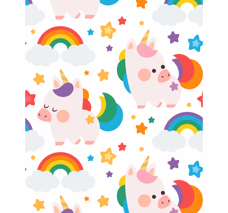 Blind featuring adorable unicorns at play - TenStickers