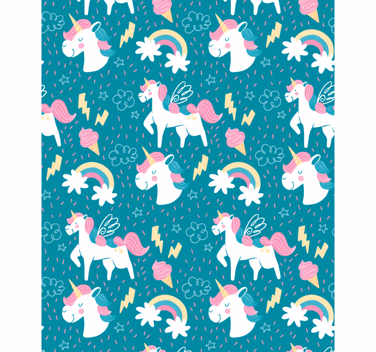 Blue unicorn pattern blind children - TenStickers