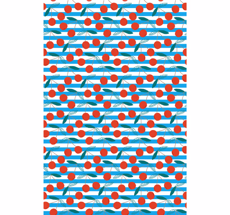 Cherry blue stripes fruit and vegetable kitchen blind - TenStickers